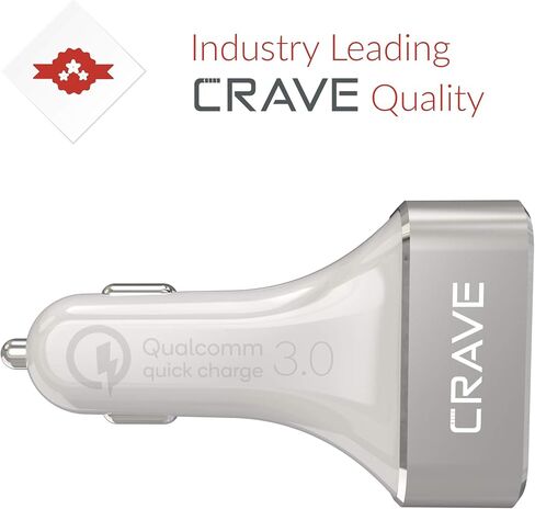شاحن سيارة Crave CarHub 54W 4 منافذ USB، كوالكوم للشحن السريع 3.0 - أسود in Kuwait