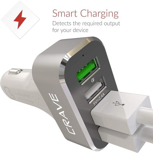 شاحن سيارة Crave CarHub 54W 4 منافذ USB، كوالكوم للشحن السريع 3.0 - أسود in Kuwait