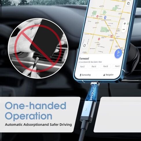 كيبل شحن مغناطيسي 2 في 1 من USB C الى USB C [3 قطع، 1.5 قدم/3 قدم/6 قدم] 65 واط/3 امبير للشحن السريع لشاحن ايفون ونقل البيانات لموبايل ايفون 14/13/سامسونج/بكسل/ماك بوك/ايباد اير in Kuwait