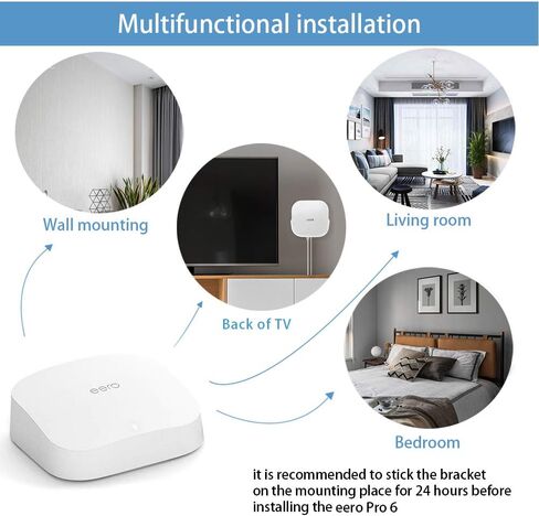Screwless Wall Mount for eero Pro 6 tri-Band mesh Wi-Fi 6 Router Holder, No Tools Required, No Drilling, Easy to Install, Strong VHB Adhesive Mount by HOLACA (2 Pack) in Saudi Arabia