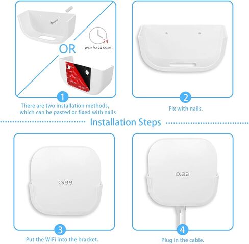 Screwless Wall Mount for eero Pro 6 tri-Band mesh Wi-Fi 6 Router Holder, No Tools Required, No Drilling, Easy to Install, Strong VHB Adhesive Mount by HOLACA (2 Pack) in Saudi Arabia