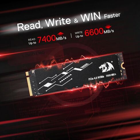 Redragon RM520 2TB NVMe SSD, Gaming M.2 2280 Internal Solid State Drive w/Gen 4 PCIe 4.0 Form Factor, Up to 7,400/6,600 MB/s Hyper-Speed, for PC Laptop, PS5 in Saudi Arabia
