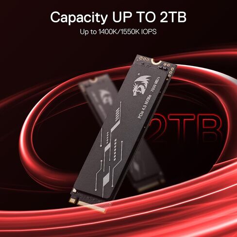 Redragon RM520 2TB NVMe SSD, Gaming M.2 2280 Internal Solid State Drive w/Gen 4 PCIe 4.0 Form Factor, Up to 7,400/6,600 MB/s Hyper-Speed, for PC Laptop, PS5 in Saudi Arabia
