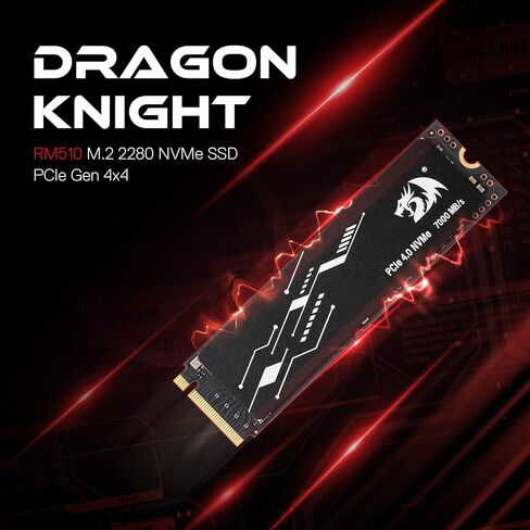 Redragon RM520 2TB NVMe SSD, Gaming M.2 2280 Internal Solid State Drive w/Gen 4 PCIe 4.0 Form Factor, Up to 7,400/6,600 MB/s Hyper-Speed, for PC Laptop, PS5 in Saudi Arabia