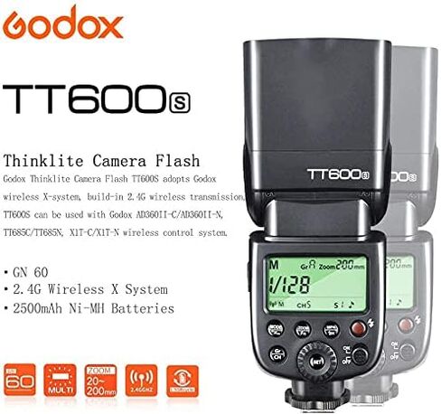 GODOX TT600S Master Slave Flash Speedlite MI Hotshoe واجهة لكاميرا سوني، GN60، 5600k±200k، نظام Godox X، وقت إعادة التدوير 0.1-2.6 ثانية in Saudi Arabia