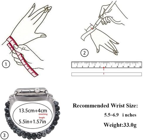 Beaded Bracelet Compatible with Apple Watch Band 38mm 40mm 41mm 42mm 44mm 45mm 46mm 49mm, Natural Stone Beaded Elastic Stretchy Replacement Band for iWatch Ultra SE Series 10 9 8 7 6 5 4 3 2 1 in Saudi Arabia
