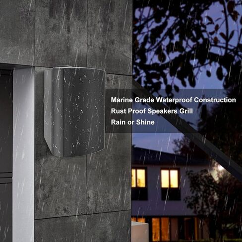 مكبرات صوت خارجية هيرديو 400 وات 6.5 بوصة مقاومة للماء مع مضخم صوت بلوتوث على الحائط، صوت جهير مثير للإعجاب ومتانة في جميع الأحوال الجوية، نظام صوت ستيريو مثبت على الحائط لسطح الفناء المنزلي (أبيض، زوج) in Kuwait