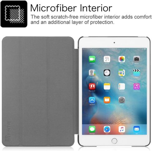 حافظة Fintie لجهاز iPad Mini 4 - غطاء حماية ذكي خفيف الوزن Slimshell مع ميزة النوم/الاستيقاظ التلقائي لجهاز iPad Mini 4 (إصدار 2015)، كتاب تكوين أسود in Saudi Arabia