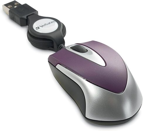 Verbatim USB Corded Mini Travel Optical Wired Mouse for Mac and PC - Metro Seroes Red in Saudi Arabia