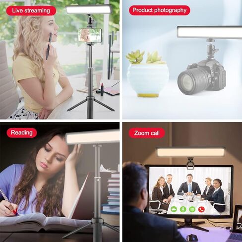 YELANGU Video Conference Lighting Kit - Enhance Your Video Calls with Dimmable LED Light Bar, Tripod, and Phone Stand for Clear and Professional Videotaping, Streaming, and Zoom Meetings in Kuwait