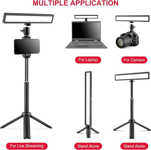 YELANGU Video Conference Lighting Kit - Enhance Your Video Calls with Dimmable LED Light Bar, Tripod, and Phone Stand for Clear and Professional Videotaping, Streaming, and Zoom Meetings in Kuwait