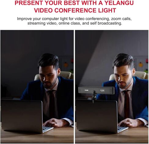 YELANGU Video Conference Lighting Kit - Enhance Your Video Calls with Dimmable LED Light Bar, Tripod, and Phone Stand for Clear and Professional Videotaping, Streaming, and Zoom Meetings in Kuwait