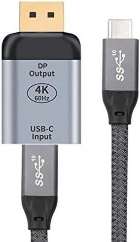 Cablecc USB-C Type C Female Source to Displayport DP Sink HDTV Adapter 4K 60hz 1080p for Tablet & Phone & Laptop 10Gbps 100W Cable in Saudi Arabia