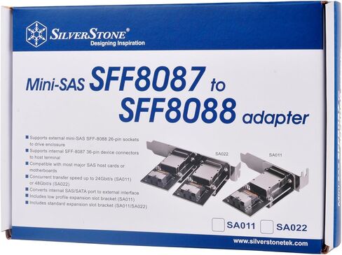 SilverStone Technology SA011 Mini SAS SFF8087 to SFF8088 Adapter in Saudi Arabia