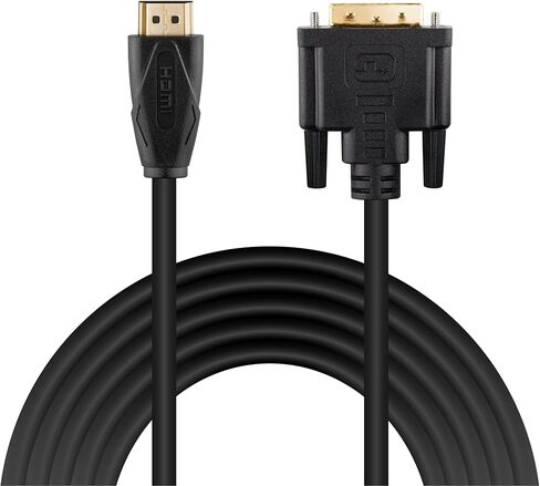 كابل DVI إلى HDMI بطول 10 أقدام، محول HDMI إلى DVI ثنائي الاتجاه، HDMI ذكر إلى DVI-D 24+1 ذكر، يدعم 1080P HD متوافق مع Raspberry Pi، Roku، Xbox One، PS5، بطاقة الرسومات، Blue-ray، DVD in Kuwait