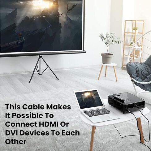 كابل DVI إلى HDMI بطول 10 أقدام، محول HDMI إلى DVI ثنائي الاتجاه، HDMI ذكر إلى DVI-D 24+1 ذكر، يدعم 1080P HD متوافق مع Raspberry Pi، Roku، Xbox One، PS5، بطاقة الرسومات، Blue-ray، DVD in Kuwait