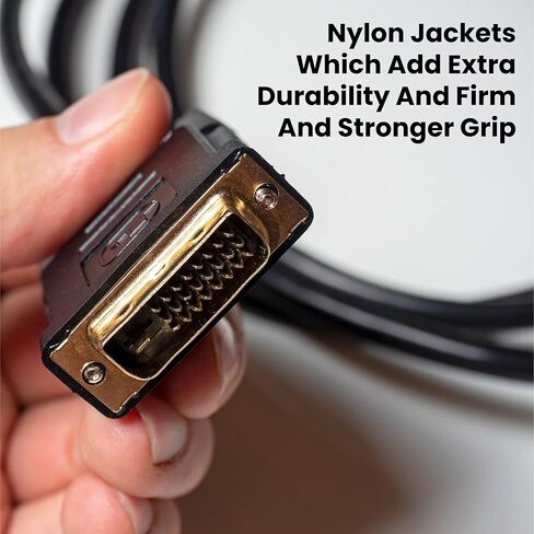 كابل DVI إلى HDMI بطول 10 أقدام، محول HDMI إلى DVI ثنائي الاتجاه، HDMI ذكر إلى DVI-D 24+1 ذكر، يدعم 1080P HD متوافق مع Raspberry Pi، Roku، Xbox One، PS5، بطاقة الرسومات، Blue-ray، DVD in Kuwait