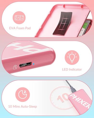 حاوية محرك الأقراص الصلبة PHIXERO مقاس 2.5 بوصة USB 3.0 إلى SATA III لـ 2.5 بوصة SSD وHDD 7 مم/9.5 مم حاوية محرك أقراص ثابتة خارجية خالية من الأدوات مع UAS، متوافقة مع WD Seagate Toshiba Samsung Hitachi- وردي in Kuwait