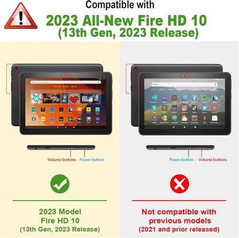 حافظة Fintie مقاومة للصدمات للكمبيوتر اللوحي الجديد Fire HD 10 (الجيل الثالث عشر 10.1 بوصة، إصدار 2023)، [Tuatara] غطاء مسند هجين متين من الصدمات مع واقي شاشة مدمج، أزرق in Saudi Arabia