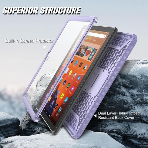 Fintie Shockproof Case for 10.1" Fire HD 10 13th Gen 2023, Black in Kuwait