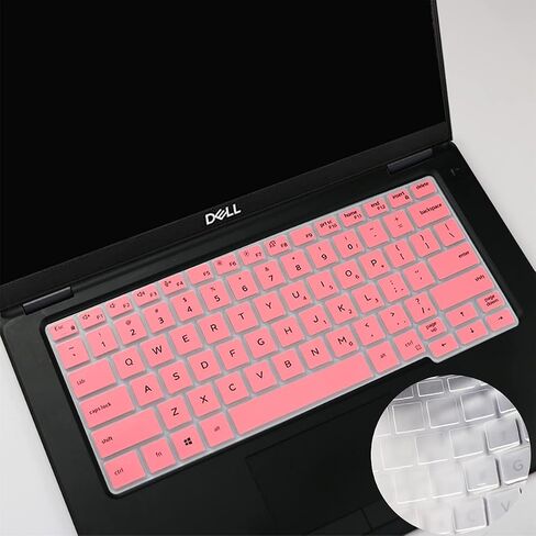 2Pcs Keyboard Cover Design for Dell Latitude 7000 Series 7300 13.3" Laptop |Dell Latitude 5000 Series 5300 5310 Laptop Keyboard Protective Skin -Black+Clear in Saudi Arabia