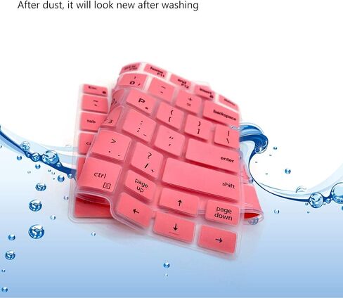 2Pcs Keyboard Cover Design for Dell Latitude 7000 Series 7300 13.3" Laptop |Dell Latitude 5000 Series 5300 5310 Laptop Keyboard Protective Skin -Black+Clear in Saudi Arabia