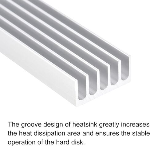 MECCANIXITY 2 Pack M.2 SSD Heatsink Cooler Alloy Aluminum Heat Sink with Mounting Screws Screwdriver Kit,1mm Thermal Pad, for Laptop, 70 * 22 * 10mm, Silver Tone in Kuwait