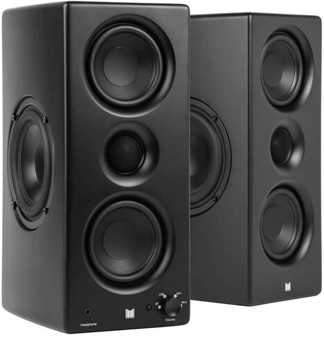 Monolith Powered Desktop Speakers - 100-Watt with Optical and USB Inputs, Subwoofer Output, Bluetooth aptX HD, Remote Control Included, for PCs and Laptops, Black, MTM-100 in Saudi Arabia