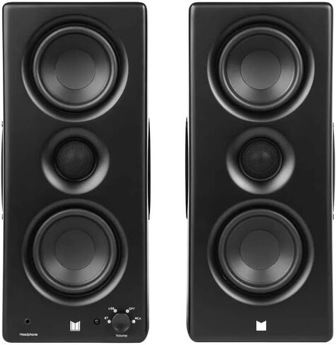 Monolith Powered Desktop Speakers - 100-Watt with Optical and USB Inputs, Subwoofer Output, Bluetooth aptX HD, Remote Control Included, for PCs and Laptops, Black, MTM-100 in Saudi Arabia