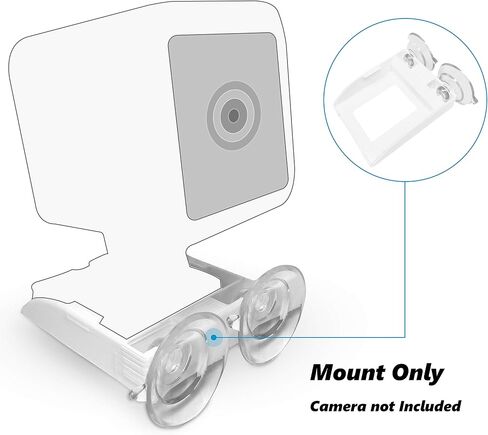 دعامة تثبيت آمنة ومتوافقة مع Blink Mini مع أكواب شفط مزدوجة تسمح بدوران 360 درجة - يتم تثبيتها على الفولاذ المقاوم للصدأ وزجاج النوافذ والمرايا والأسطح الملساء (حامل واحد) in Saudi Arabia