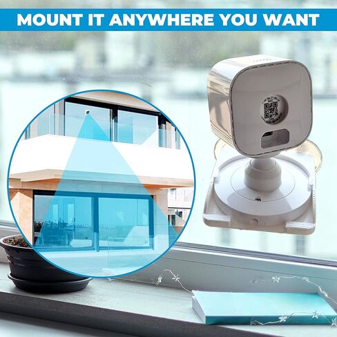 دعامة تثبيت آمنة ومتوافقة مع Blink Mini مع أكواب شفط مزدوجة تسمح بدوران 360 درجة - يتم تثبيتها على الفولاذ المقاوم للصدأ وزجاج النوافذ والمرايا والأسطح الملساء (حامل واحد) in Saudi Arabia