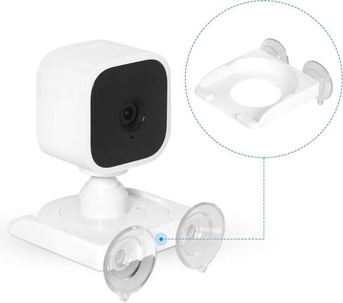 دعامة تثبيت آمنة ومتوافقة مع Blink Mini مع أكواب شفط مزدوجة تسمح بدوران 360 درجة - يتم تثبيتها على الفولاذ المقاوم للصدأ وزجاج النوافذ والمرايا والأسطح الملساء (حامل واحد) in Saudi Arabia