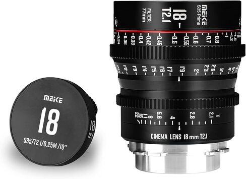 MEKE 18mm T2.1 Super 35 Prime Manual Focus Cinema Lens for PL-Mount Cine Camera Compatible with C700 PL, ARRI Amira, Alexa Mini etc. in Kuwait