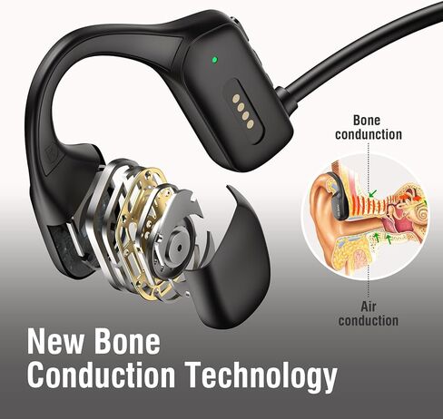 fojep سماعات توصيل العظام بلوتوث، سماعات أذن مفتوحة لاسلكية مع ميكروفون، IP68 سماعات سباحة مقاومة للماء فوق الأذن، سماعات أذن توصيل العظام سماعة بلوتوث للجري، ركوب الدراجات، التمرين in Kuwait