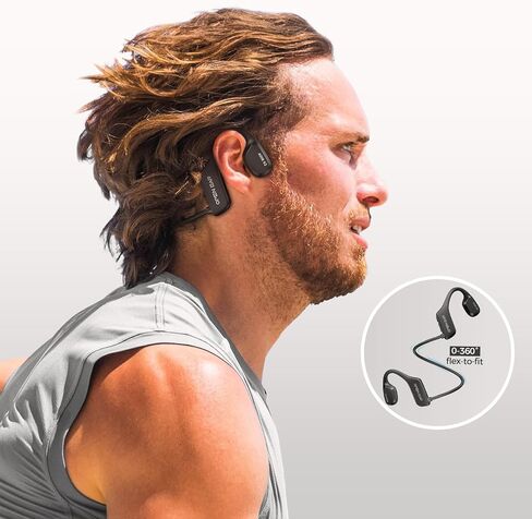 fojep سماعات توصيل العظام بلوتوث، سماعات أذن مفتوحة لاسلكية مع ميكروفون، IP68 سماعات سباحة مقاومة للماء فوق الأذن، سماعات أذن توصيل العظام سماعة بلوتوث للجري، ركوب الدراجات، التمرين in Kuwait