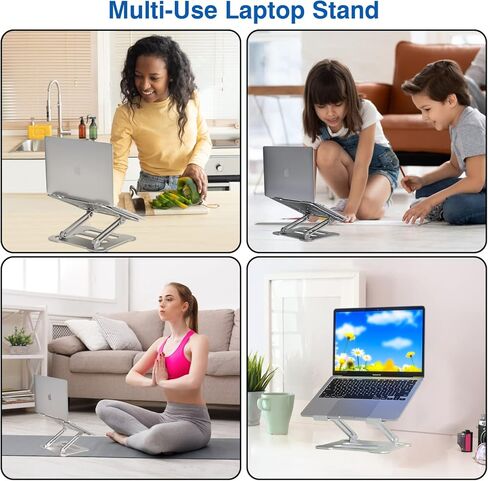 حامل كمبيوتر محمول من سبائك الألومنيوم قابل للتعديل للكمبيوتر المحمول مقاس 10-17.3 بوصة حامل كمبيوتر محمول مكتبي لأجهزة MacBook وDell وLenovo وHP والمزيد من أجهزة الكمبيوتر المحمولة (حامل الكمبيوتر المحمول) in Kuwait