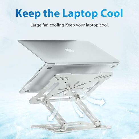 حامل كمبيوتر محمول من سبائك الألومنيوم قابل للتعديل للكمبيوتر المحمول مقاس 10-17.3 بوصة حامل كمبيوتر محمول مكتبي لأجهزة MacBook وDell وLenovo وHP والمزيد من أجهزة الكمبيوتر المحمولة (حامل الكمبيوتر المحمول) in Kuwait