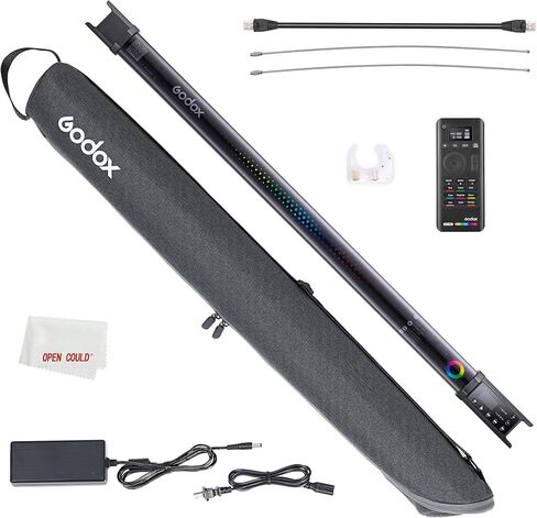 Godox TL60 Full-Color RGB Tube Light, CRI 96 TLCI 98 Accurate Color, 2700k-6500K Adjustable, 39 Light Effects, Supports APP/Remote/DMX Control, App Supports Color Gel Mode and Color Picker in Saudi Arabia