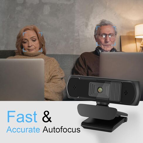 Emonoo HA501 1080P HD Webcam with Microphone, Web Camera with Privacy Cover and Tripod Stand, USB Camera for Computer Plug and Play, 30FPS, for Meetings Video Calls Compatible with Desktop Laptop in Kuwait