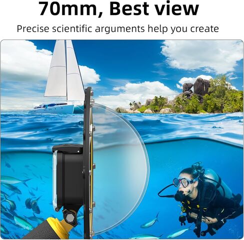Dome Port for GoPro Hero 7 6 5 Black, Underwater Dive Camera Dome Port with Waterproof Housing Case Trigger Floating Hand Grip Waterproof 98ft/30m for Go Pro Accessories in Saudi Arabia