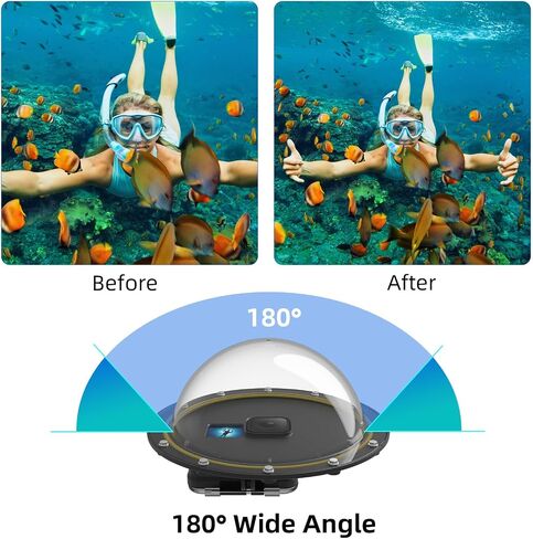 Dome Port for GoPro Hero 7 6 5 Black, Underwater Dive Camera Dome Port with Waterproof Housing Case Trigger Floating Hand Grip Waterproof 98ft/30m for Go Pro Accessories in Saudi Arabia