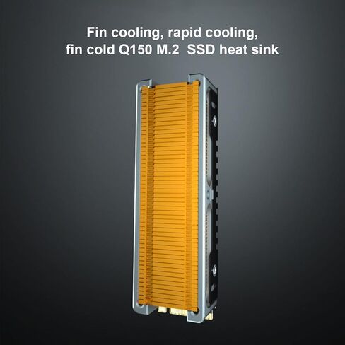 مبدد حرارة M.2 SSD 2280، تبريد M2 2280 SSD، مشتت حراري لمحرك الحالة الصلبة مع زعانف مشتت حراري من النحاس النقي، 58 فتحة عادم، مروحة ذكية منخفضة الضوضاء PWM in Kuwait