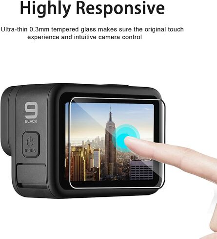 واقي شاشة لجهاز GoPro Hero 9 أسود شفاف جدا من الزجاج المقسى 6 قطع من المطاط اللدن بالحرارة ملحقات غطاء العدسات المطاطية in Kuwait