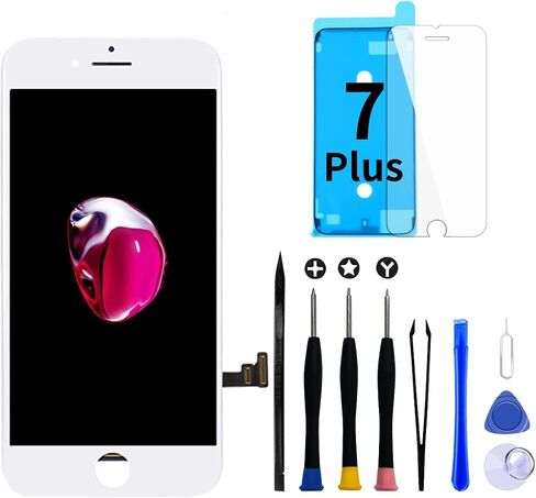GOLDWANGWANG for iPhone 7 Plus Screen Replacement White,5.5" 3D Touch LCD Screen Digitizer Replacement Frame Display Assembly Set with Repair Tool kit + Tempered Glass Screen Protector + Instruction in Saudi Arabia