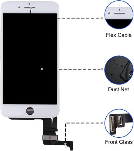 GOLDWANGWANG for iPhone 7 Plus Screen Replacement White,5.5" 3D Touch LCD Screen Digitizer Replacement Frame Display Assembly Set with Repair Tool kit + Tempered Glass Screen Protector + Instruction in Saudi Arabia