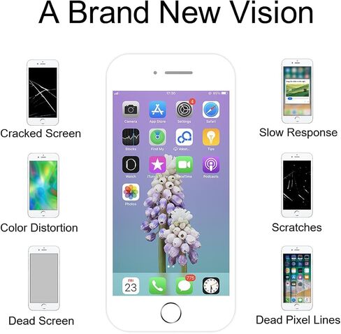 GOLDWANGWANG for iPhone 7 Plus Screen Replacement White,5.5" 3D Touch LCD Screen Digitizer Replacement Frame Display Assembly Set with Repair Tool kit + Tempered Glass Screen Protector + Instruction in Saudi Arabia