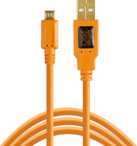 كابل Tether Tools TetherPro USB 2.0 إلى Micro-B 5-Pin، 15 بوصة (4.6 متر)، أسود in Saudi Arabia