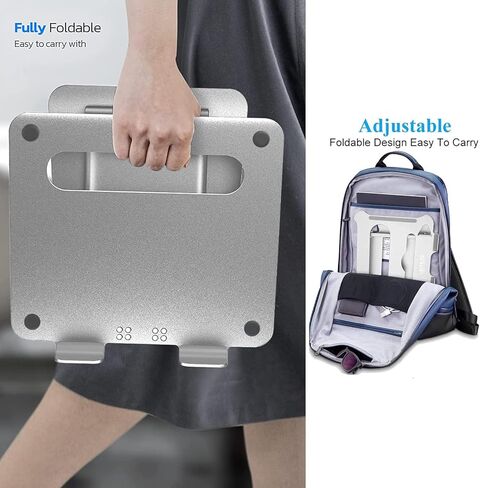 كمبيوتر محمول MagicHold قابل للتعديل (10-17 بوصة) حامل حامل من الألومنيوم للمكتب والكمبيوتر المحمول متوافق مع MacBook Pro/Air، IPAD Pro 12.9 /Tablet/E-Book، Samsung، Dell، كمبيوتر محمول in Kuwait