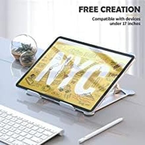 كمبيوتر محمول MagicHold قابل للتعديل (10-17 بوصة) حامل حامل من الألومنيوم للمكتب والكمبيوتر المحمول متوافق مع MacBook Pro/Air، IPAD Pro 12.9 /Tablet/E-Book، Samsung، Dell، كمبيوتر محمول in Kuwait