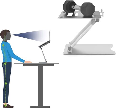 كمبيوتر محمول MagicHold قابل للتعديل (10-17 بوصة) حامل حامل من الألومنيوم للمكتب والكمبيوتر المحمول متوافق مع MacBook Pro/Air، IPAD Pro 12.9 /Tablet/E-Book، Samsung، Dell، كمبيوتر محمول in Kuwait